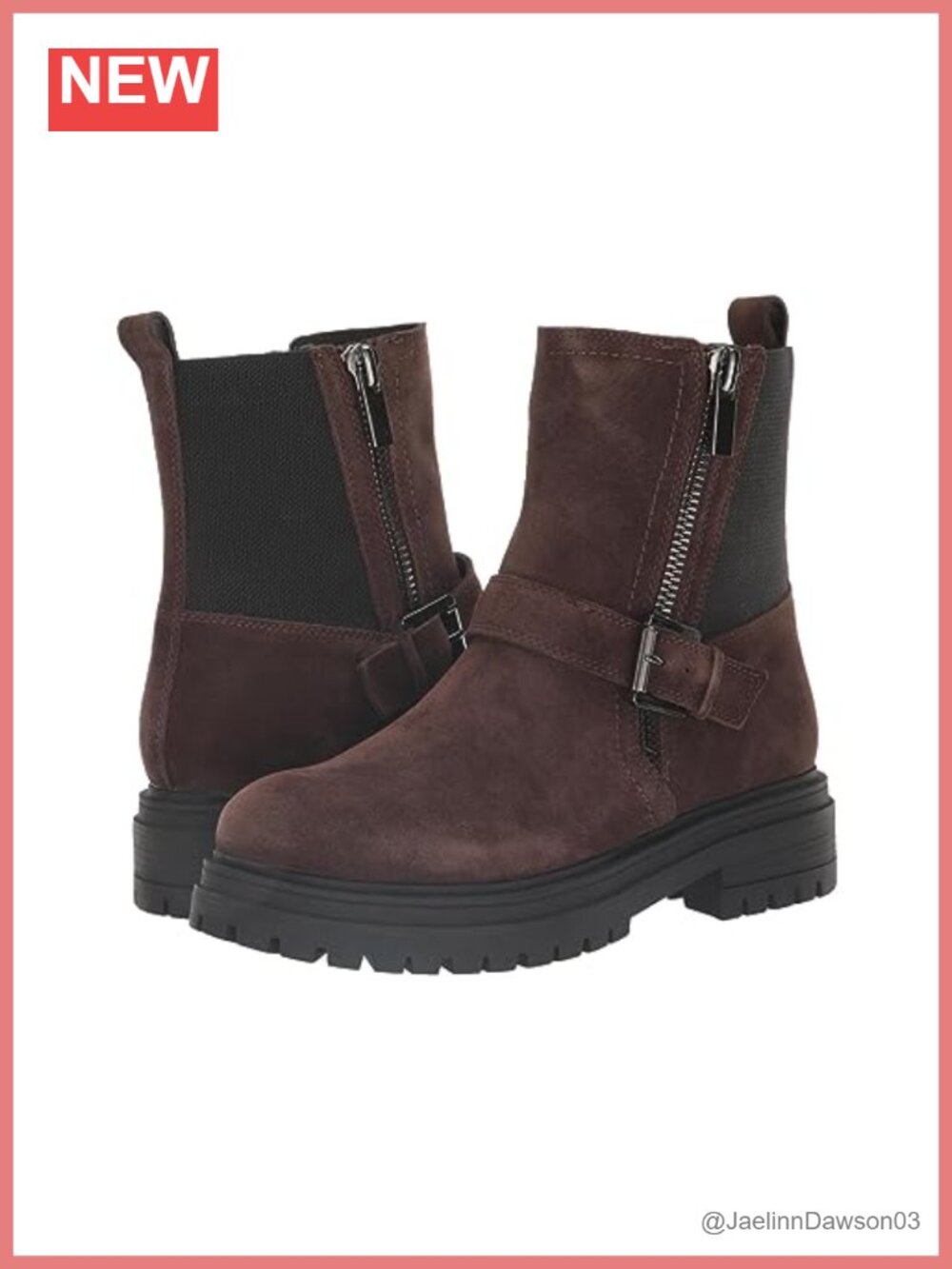 Waterproof Leather Ankle Bootie with Block Heel and Zip Closure